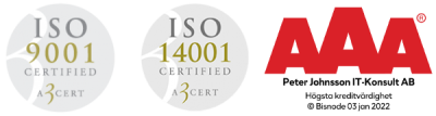 ISO 9001 ISO 14001 AAA Kreditvärdighet